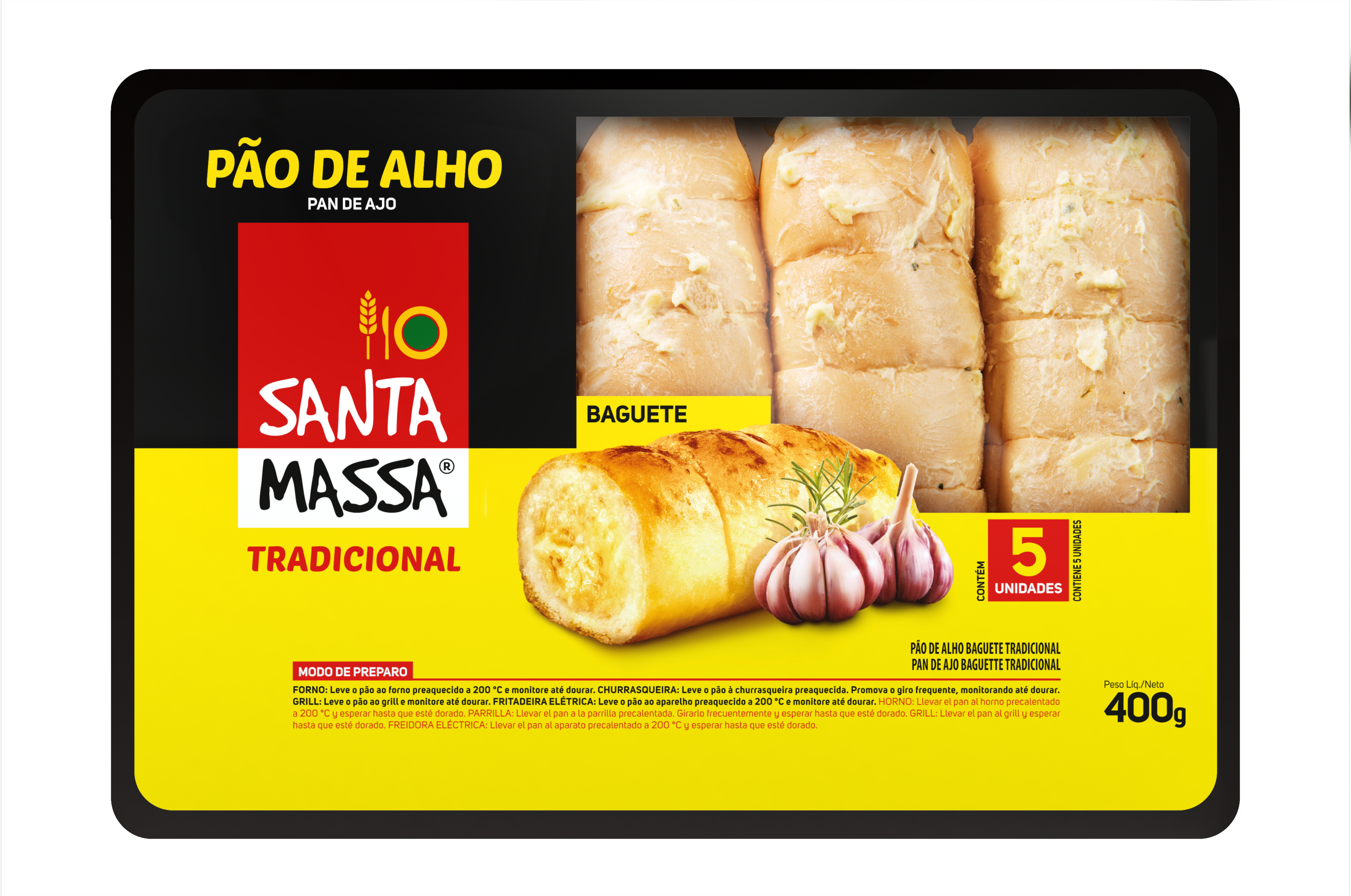 PAN DE AJO SANTA MASSA TRADICIONAL 400 GRS