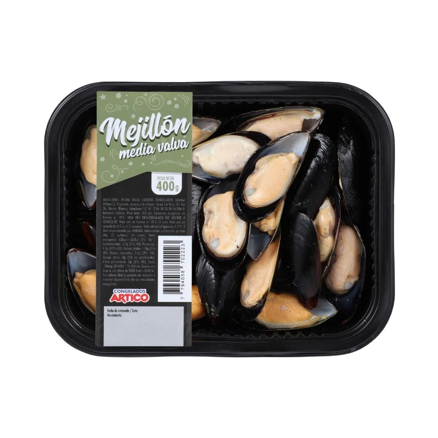 MEJILLON MEDIA CASCARA CHILENO - 400 GRS