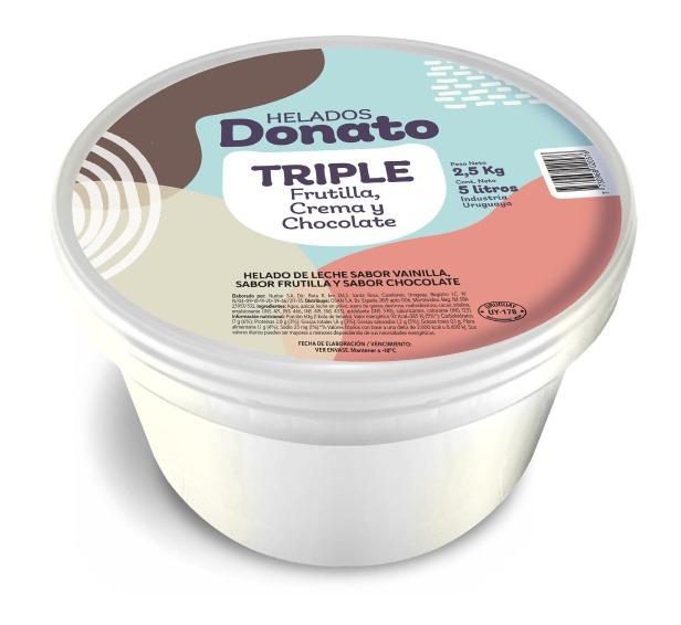 HELADO DONATTO FRUTILLA CREMA Y CHOCOLATE 5LT