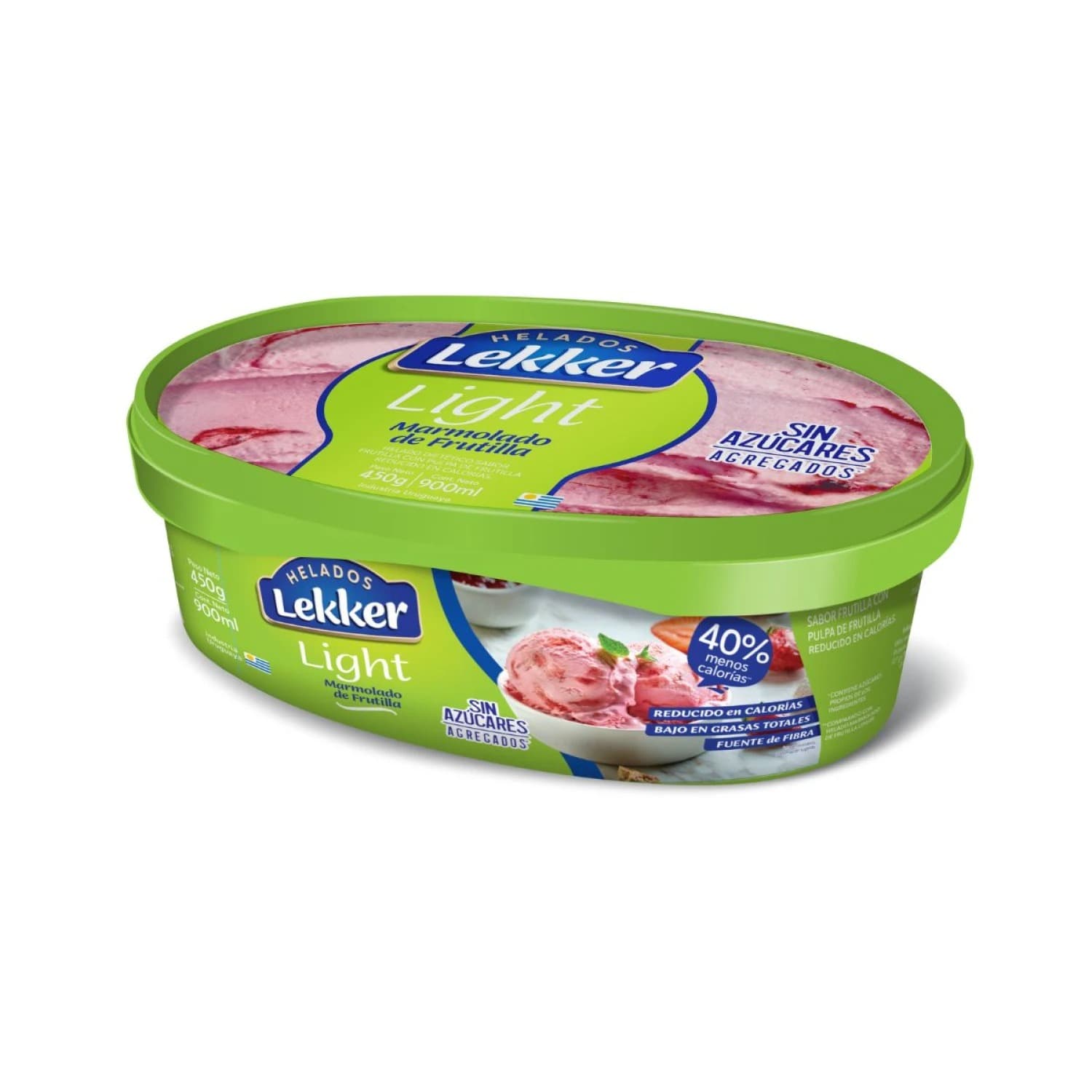 HELADO LEKKER FRUTILLA MARMOLADA LIGHT 900ML