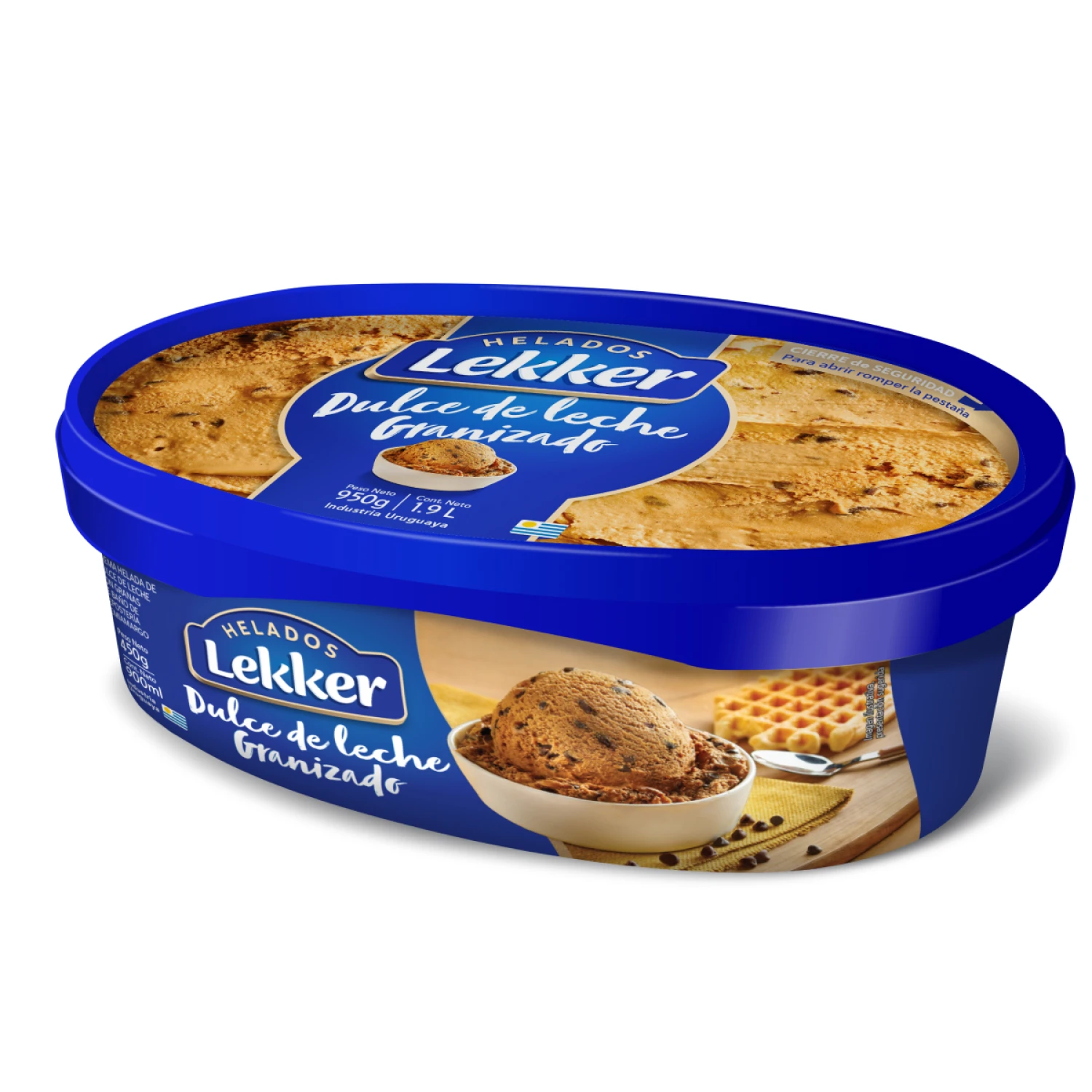 HELADO LEKKER DULCE DE LECHE GRANIZADO 900 ML.