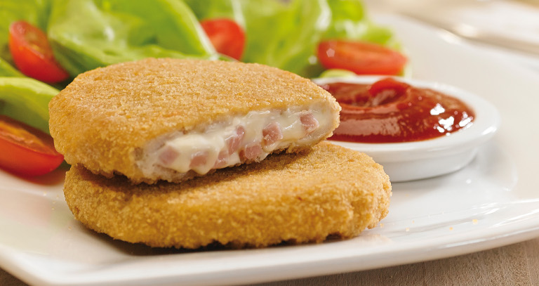 MEDALLON DE POLLO C/JAMON Y QUESO 500GR.