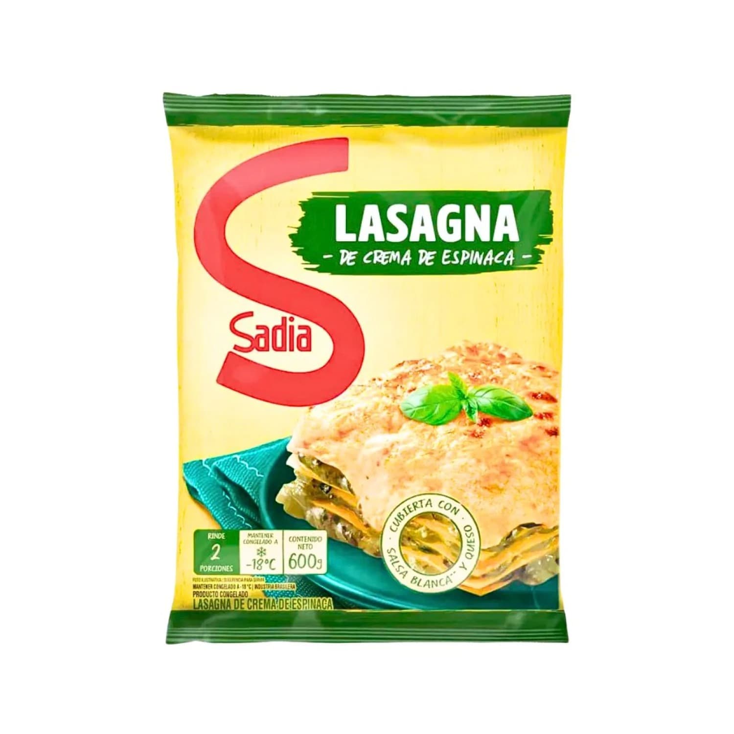 LASAGNA DE CREMA DE ESPINACA 600GR