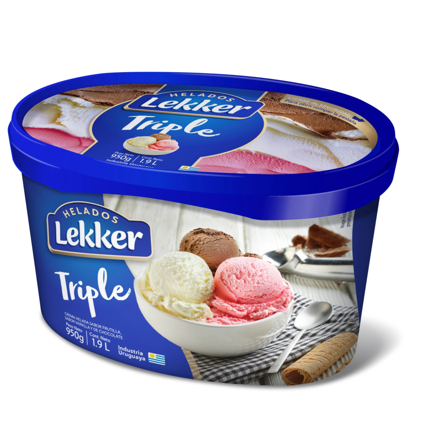 HELADO LEKKER CREMA CHOCOLATE FRUTILLA 1.9 LT