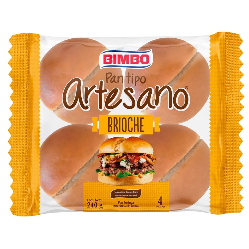 PAN HAMB.BRIOCHE ARTESANO 4 UN 240 GRS.