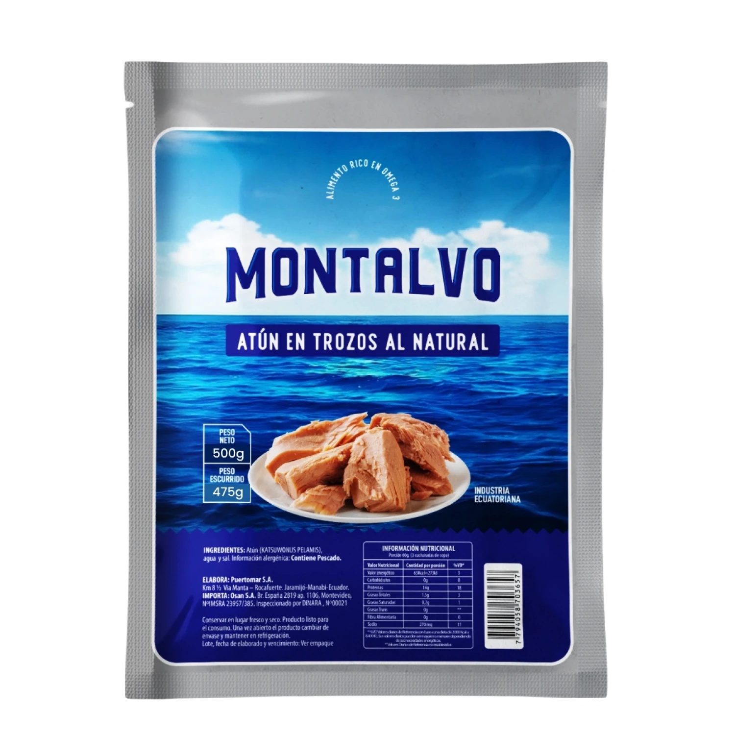 ATUN MONTALVO LOMO NATURAL 500 G
