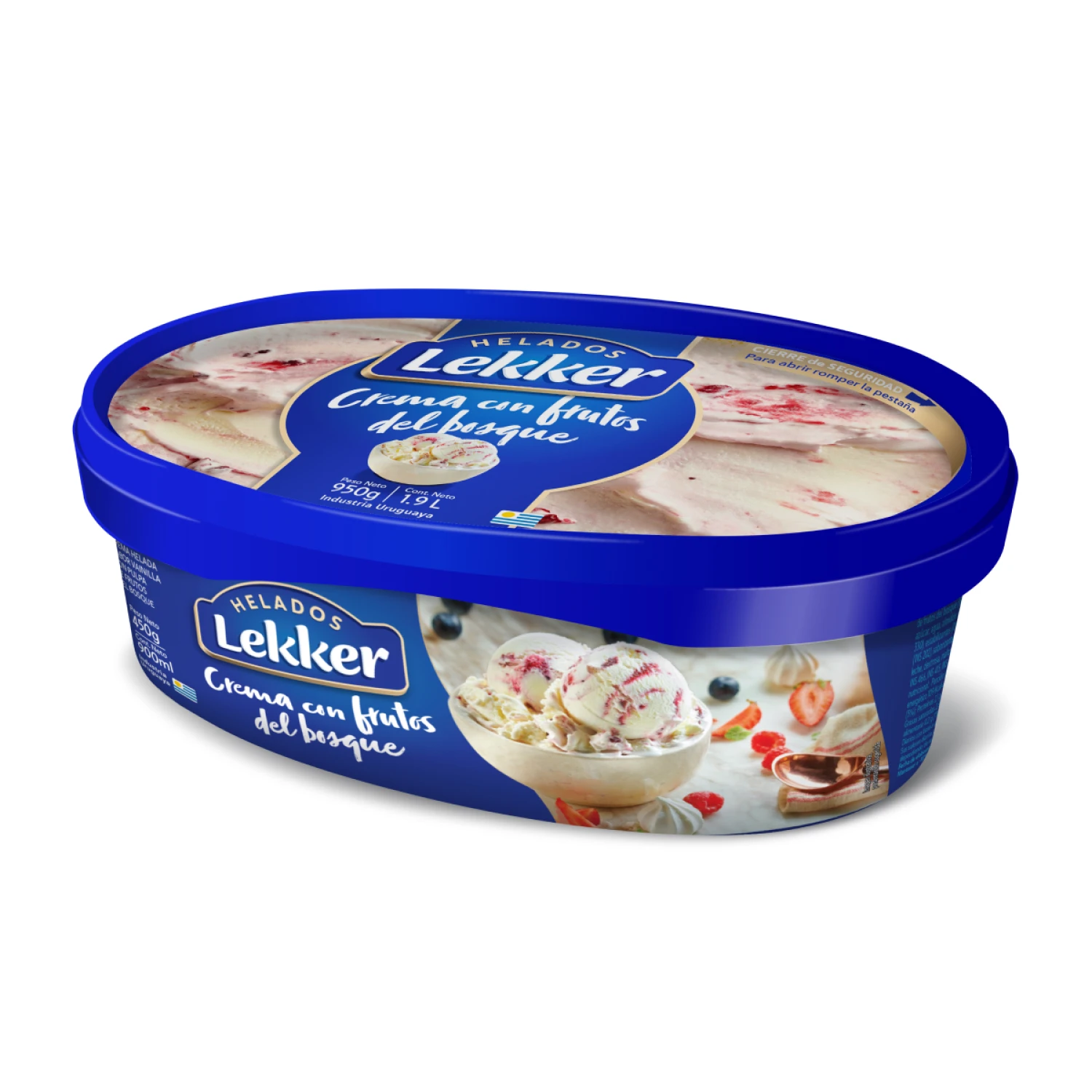 HELADO LEKKER CREMA MARMO.C/FRUTOS DEL BOSQUE 900ML