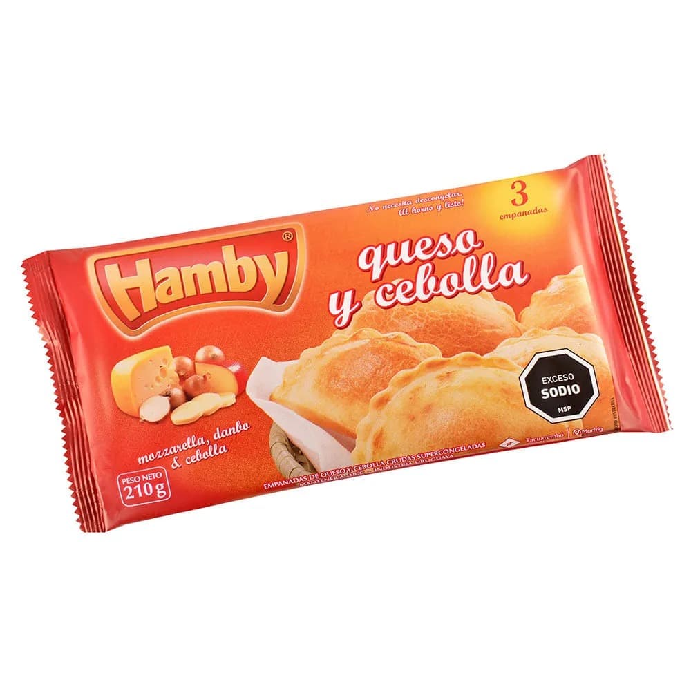 EMPANADAS HAMBY QUESO Y CEBOLLA X3
