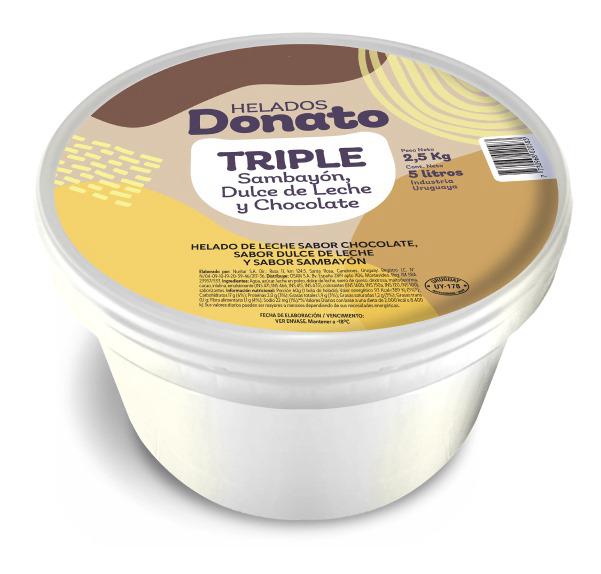 HELADO DONATTO SAMBAYON CHOCOLATE Y DDL 5LT